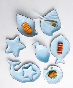 ocean style scallop shell conch fish ceramic breakfast plate dish storage tray home decoration tableware small snacksbowl set aliexpress 15