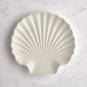 shell shaped stoneware side plate
