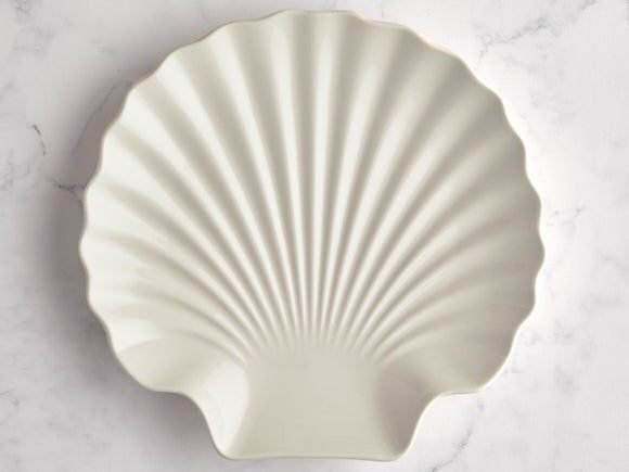 shell shaped stoneware side plate