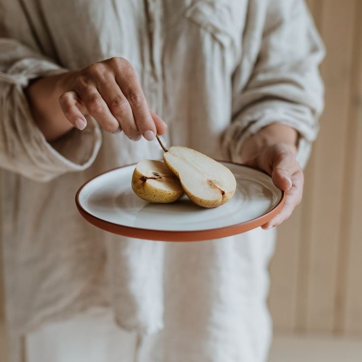 terracotta salad plate handmade pottery collection earth